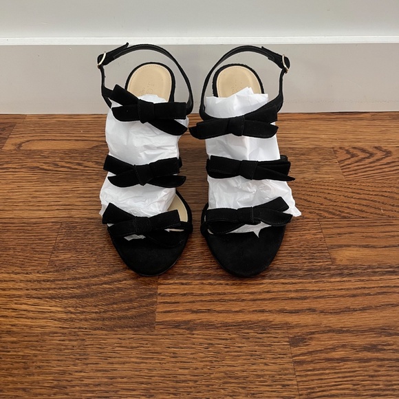J. Crew Collection Stella Bow Heels - black suede, size 8 - NWOT - Picture 5 of 12